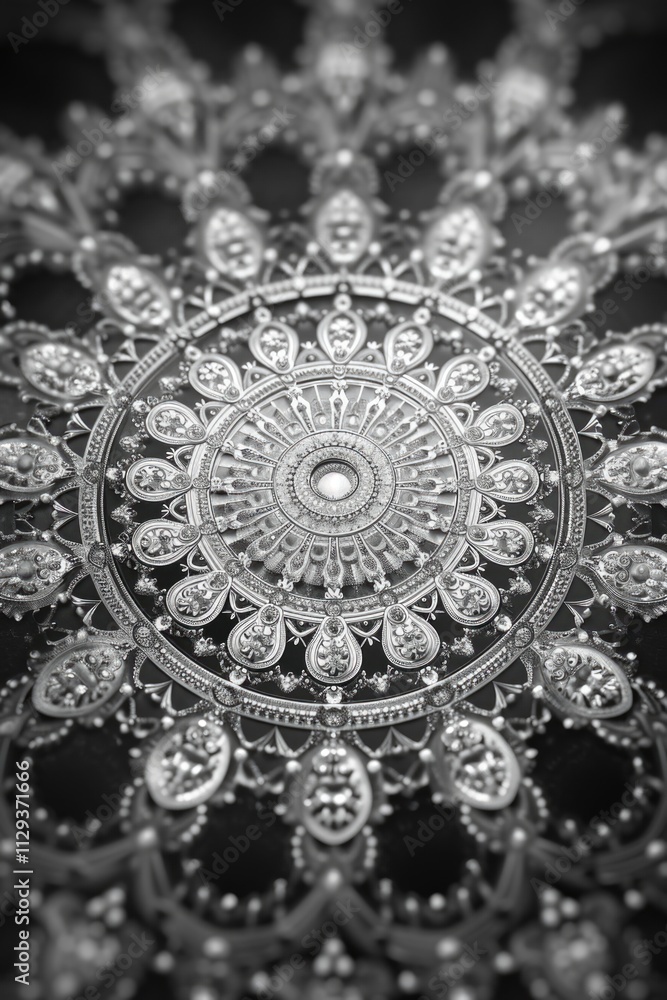 Poster a simple yet elegant design featuring concentric circles in monochrome tones