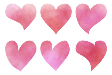 Watercolor hand drawn red heart isolated on white background