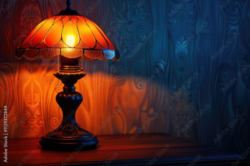 Poster a traditional table lamp sitting on a table with a simple design and minimal decor