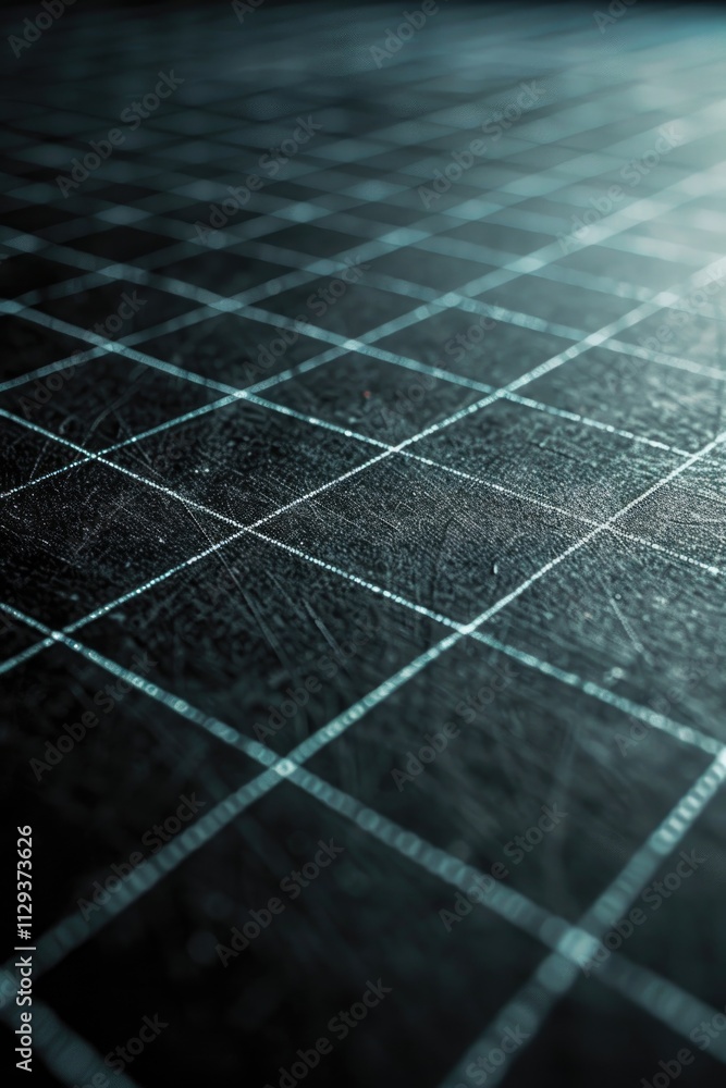 Poster A close-up shot of a black tiled floor with sharp edges and textured pattern