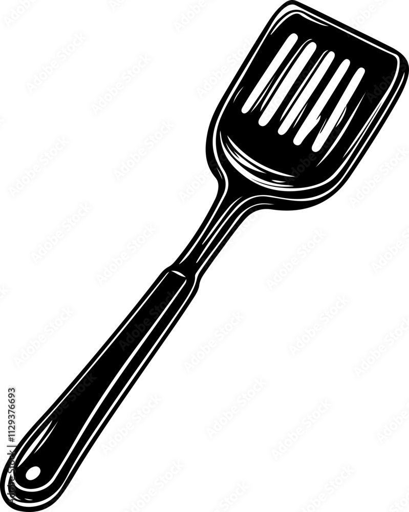 Wall mural Spatula or slotted turner SVG- kitchen utensil vector