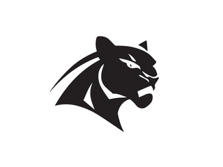 Black panther silhouette isolated on white background. Panther silhouette vector. Black silhouette of panther. Vector illustration.