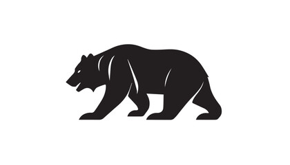 Bear silhouette vector illustration on white background. Vector illustration. 
