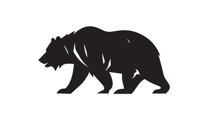 Bear silhouette vector illustration on white background. Vector illustration. 