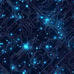 Obraz premium Abstract Technology Background with Glowing Circuit Board Pattern