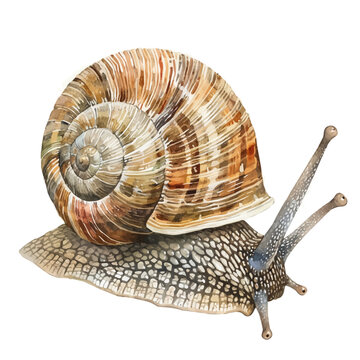 recommend clip art: A watercolor vector of a snail, isolated on a white background. Snail vector.
