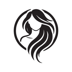 Women’s Hairstyle Silhouette Vector for Fashion Branding

