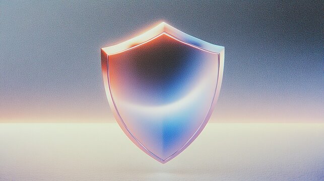 single shield icon floating above soft gray gradient background