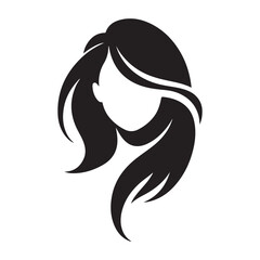 Elegant Female Hair Silhouette Vector for Beauty

