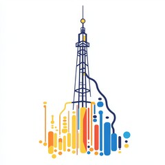 Fototapeta premium Stylized representation of a communication tower