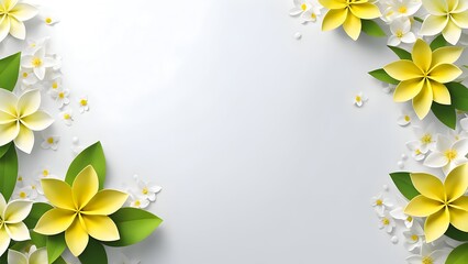 A minimalist and calm 3D Forsythia abstract design representing the freshness of spring.