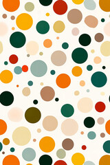 A pattern of colorful circles on a white background