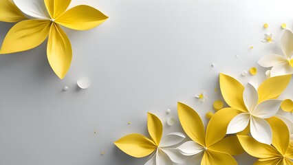 Fototapeta premium A minimalist and calm 3D Forsythia abstract design representing the freshness of spring.