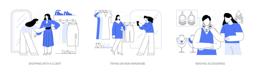 Shopping assistant isolated cartoon vector illustrations se