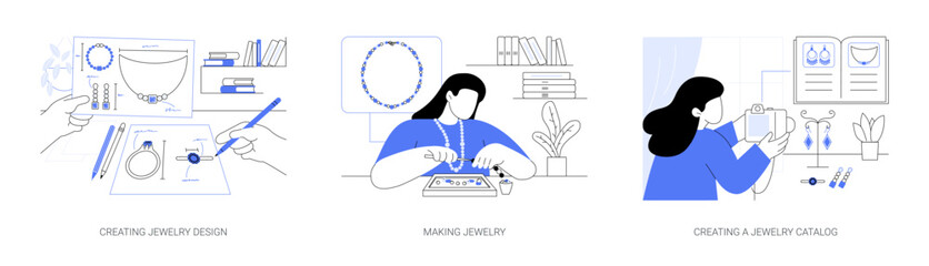 Jewelry designer isolated cartoon vector illustrations se