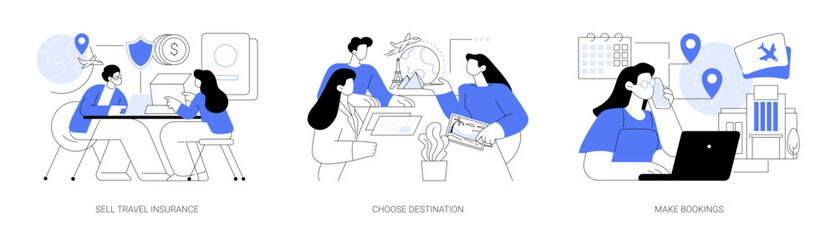 Travel agency isolated cartoon vector illustrations se