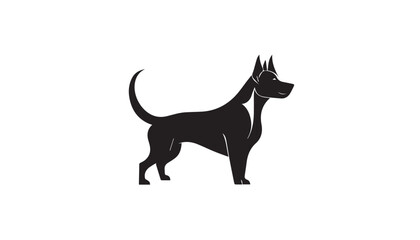 Dog silhouette. Vector illustration of dog silhouette. Vector black silhouette of a dog isolated on a white background.