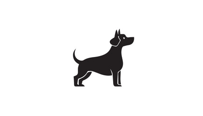 Dog silhouette. Vector illustration of dog silhouette. Vector black silhouette of a dog isolated on a white background.