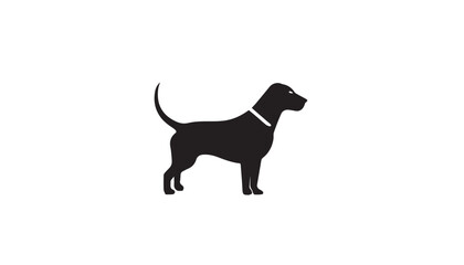 Dog silhouette. Vector illustration of dog silhouette. Vector black silhouette of a dog isolated on a white background.