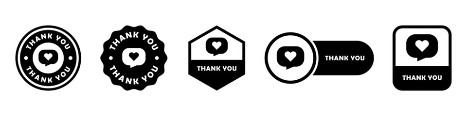 Thank you - vector stickers for product packaging.