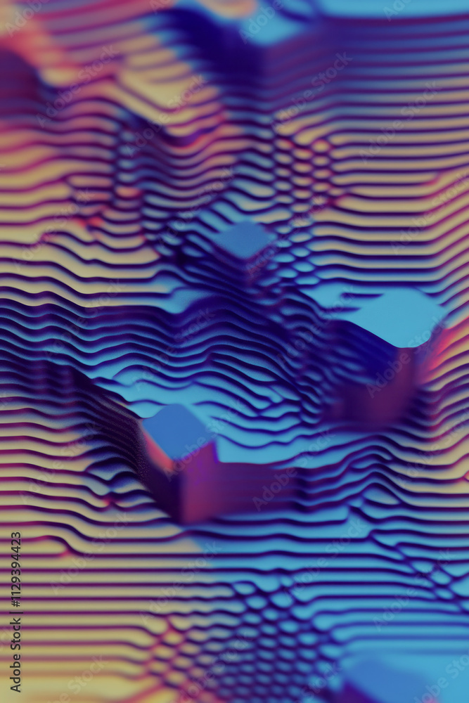 Poster abstract background with wavy lines and waves