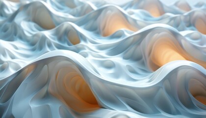 Obraz premium The image is a white and orange wave with a lot of detail