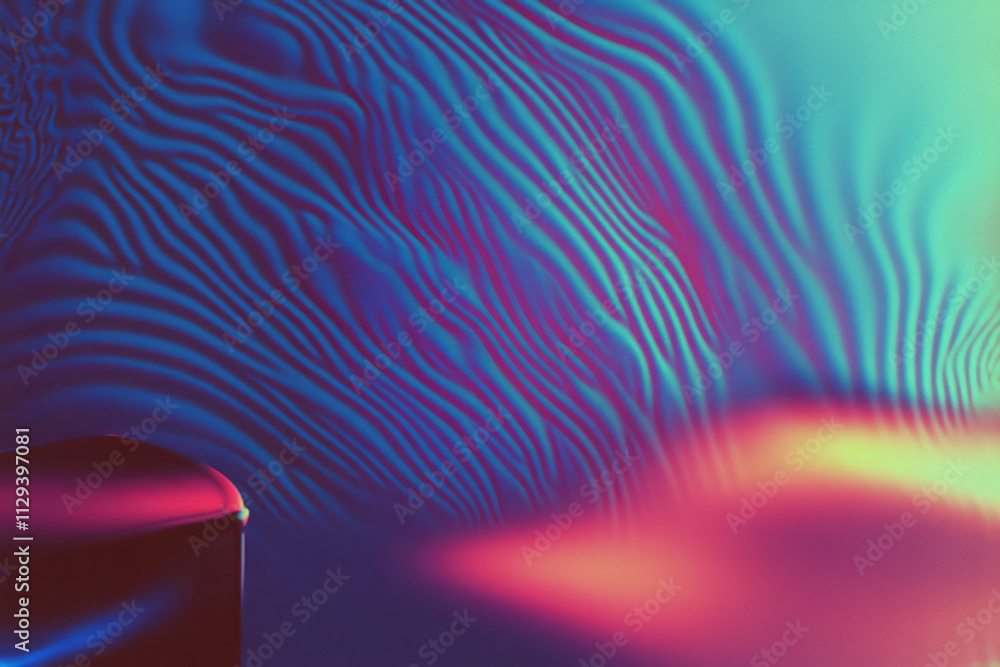 Poster a blue and red abstract background with a wave pattern