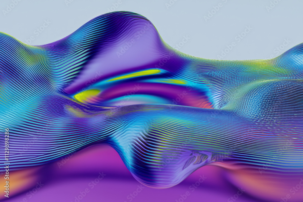 Aufkleber a colorful abstract background with wavy lines