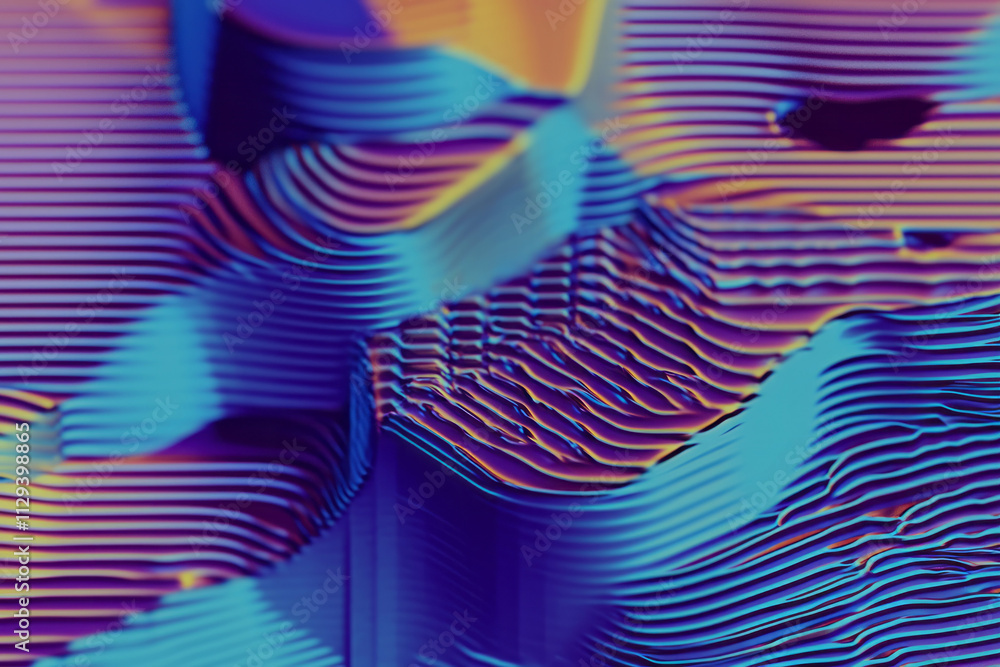 Poster a 3d image of a mountain range