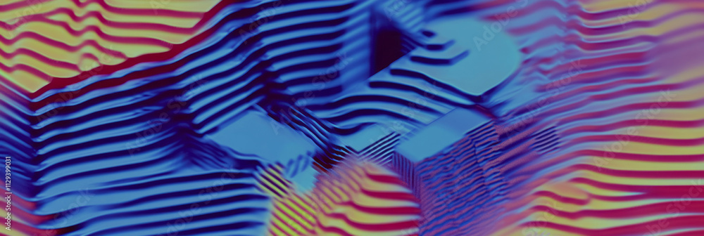 Wall mural a colorful abstract background with a blue and red pattern
