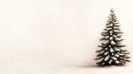 This close-up pencil sketch captures a beautifully detailed Christmas tree adorned with ornaments