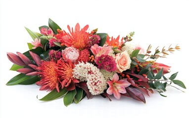 Obraz premium A luxurious bouquet for valentines day on bright white background