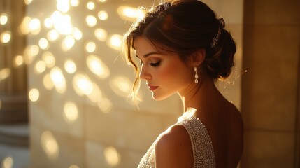 Gatsby - themed wedding, bride in a vintage 1920s dress