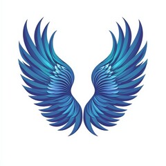 Fototapeta premium Design of wings with feathers icon logo illustration isolated on white background