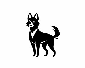 Obraz premium Cute Dog Silhouette Icon Cartoon, Pet, and Animal Symbol