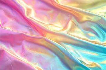 Obraz premium Iridescent fabric with pastel rainbow hues