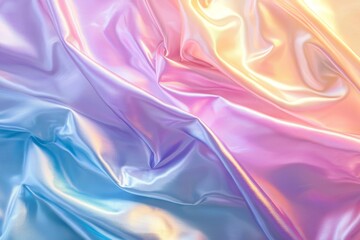 Obraz premium Pastel iridescent fabric with vibrant folds