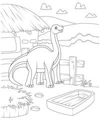 Unique Dinosaur coloring page for kids and adults. Dinosaur coloring page for children © SafaeatShakil
