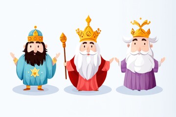 Generative AI Online Banner Poster for Three Kings Day Celebration Cartoon Style Epic Environment
