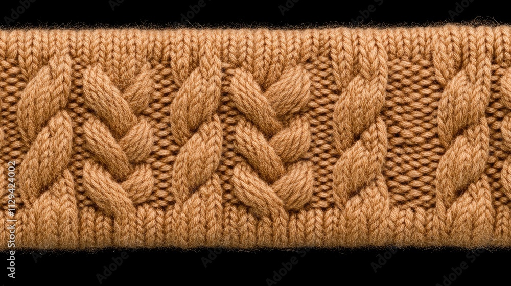 Poster Intricate cable patterns create a highly detailed knitted texture with warm peach and light brown hues. This seamless design element is perfect for smartphone wallpapers and various projects