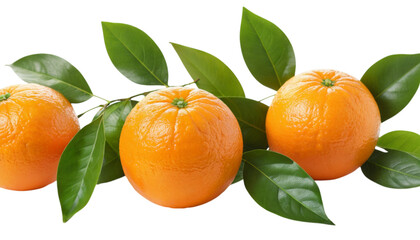 Orange with green leaf fresh fruit