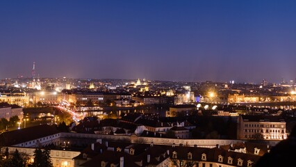 prague city centre in night