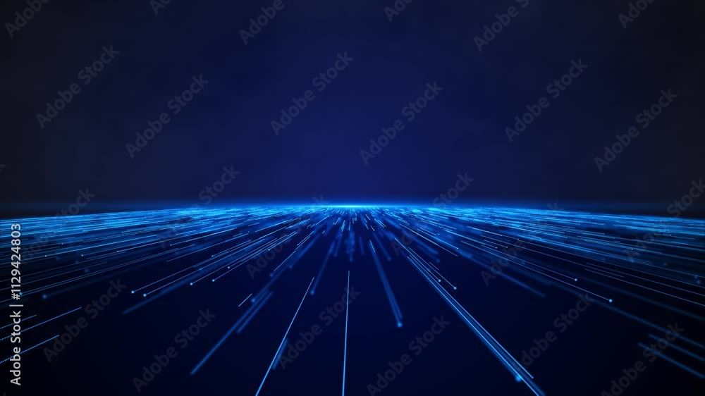 Aufkleber 3d digital cyber matrix technology speed connect blue green background, ai big data abstract innovat