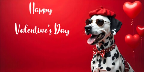 Smiling Dog in Sunglasses Perfect for a Fun Valentine’s Day Card