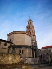 Historic Bell Tower in Ancient Roman Architecture, Split, Croatia