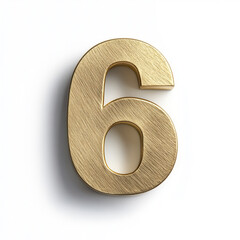 Number 6 made of polished gold. Golden and Luxury alphabet and typography.