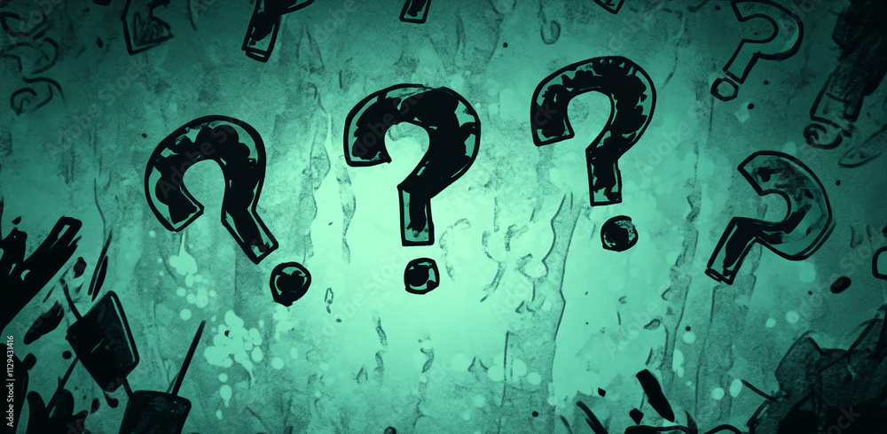 Aufkleber mystery symbols on a textured background with a green glow inviting curiosity and exploration
