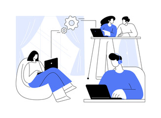 Coworking space isolated cartoon vector illustrations.