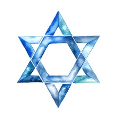 Watercolor star of david painting representing hanukkah jewish celebration