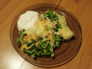 portion of warm mixed vegetable salad